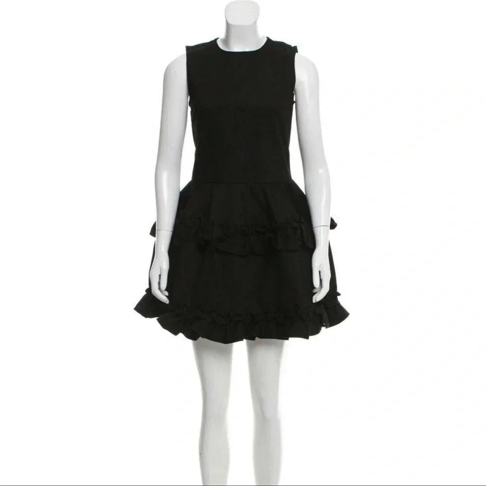 Women Simone Rocha J brand black denim tiered dress - Picture 4 of 6